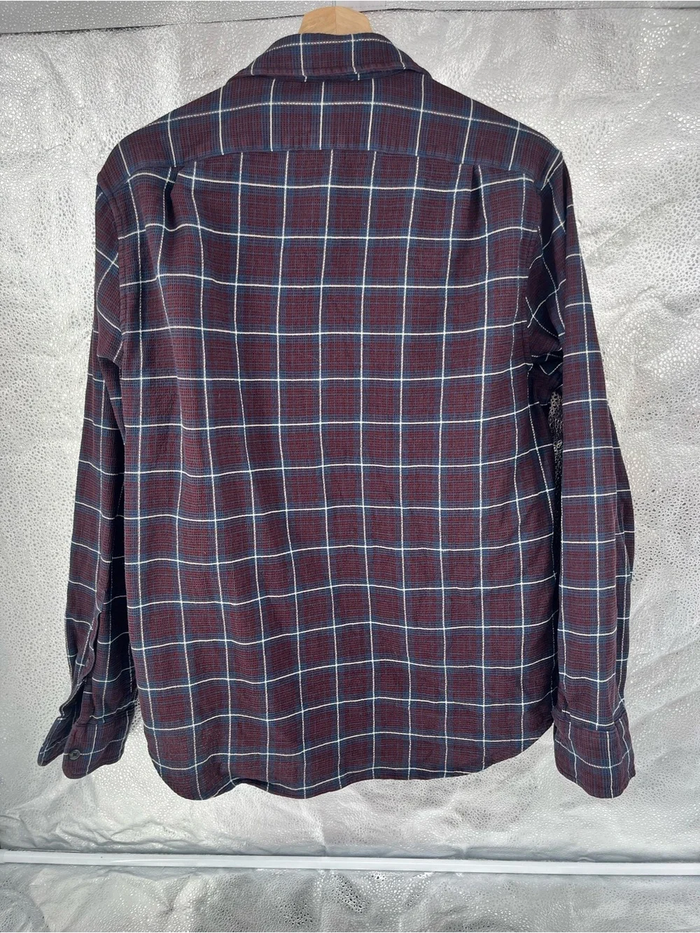 J.Crew Men's Waffle Knit Plaid Button Down Long Sleeve Shirt 100%Cotton Medium